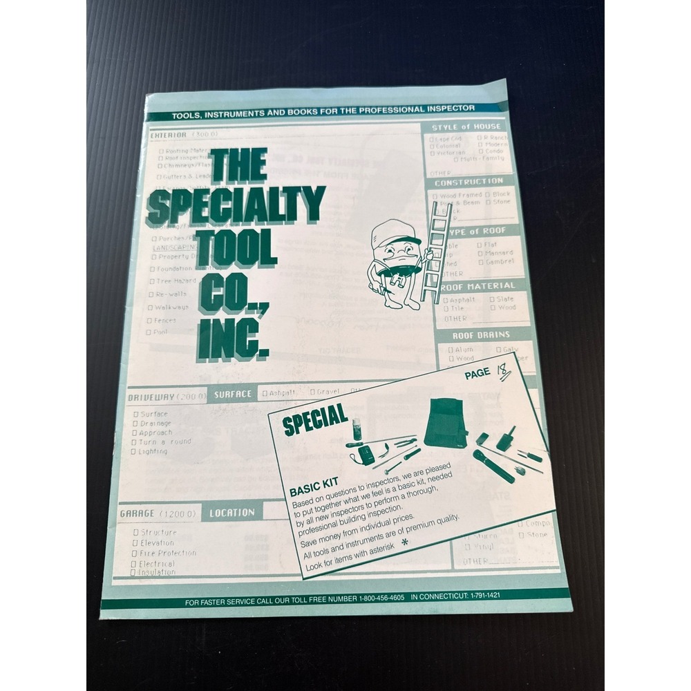 Vintage The Specialty Tool Co Inc Home Inspector Equipment Catalog Bethel CT